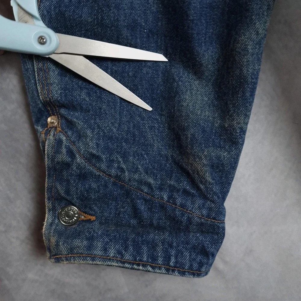 Vntg Polo Ralph Lauren Country Barn Coat Men Large Denim Blanket Lined Chore 90s - Picture 5 of 16